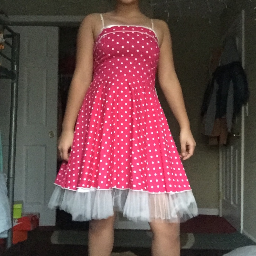 Pink polkadot dress